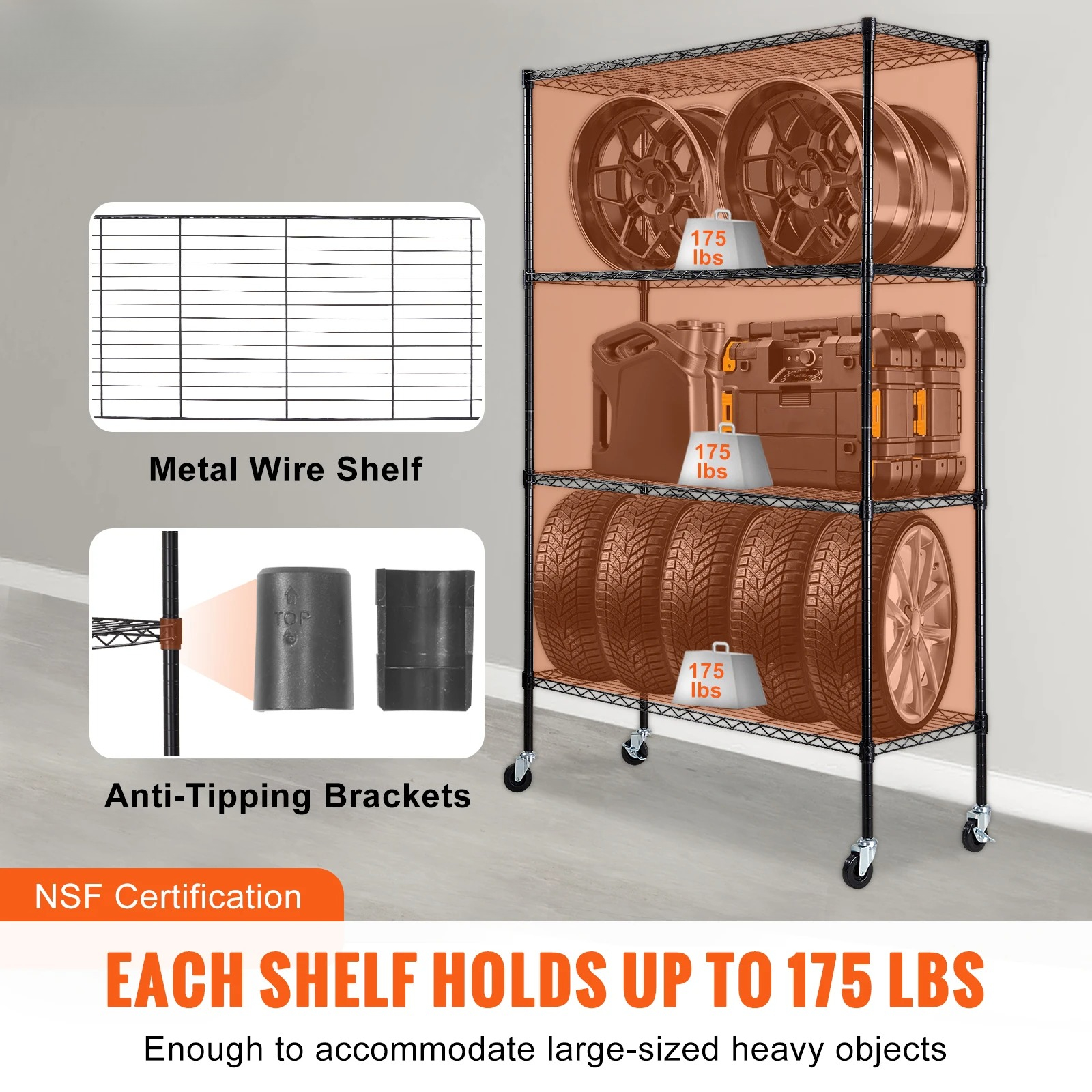 Commercial Kitchen Warehouse - 4 Layers Storage Shelf Ladder Shelving