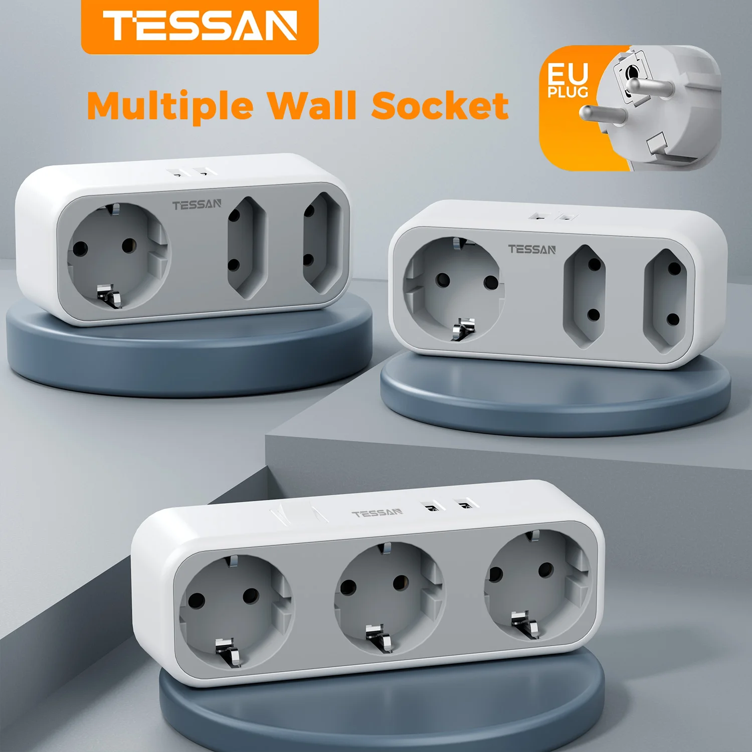 Commercial Kitchen Outlets - TESSAN 3600W Compact Wall Socket with