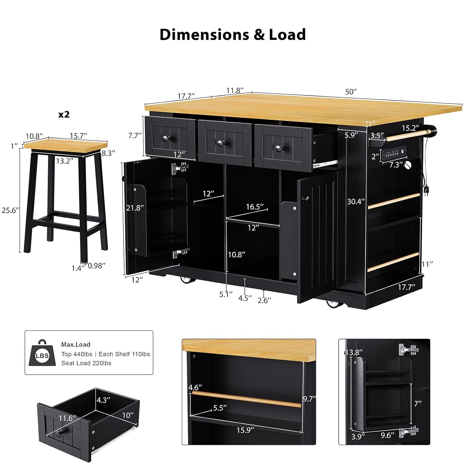 53 Inch Rolling Kitchen Island – обзор и цена Commercial Kitchen Outlets
