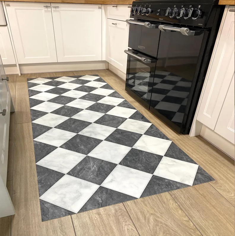 Checkerboard Vinyl Runner Rug  – обзор и цена Commercial Kitchen Vinyl Flooring