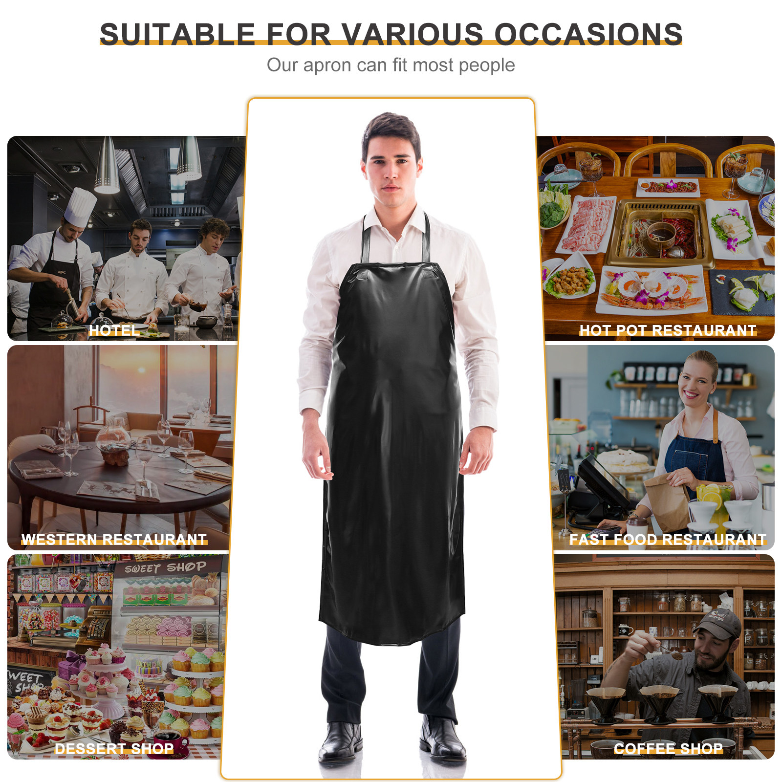 Black Heavy Duty PVC Apron 110 – обзор и цена Commercial Kitchen Paint