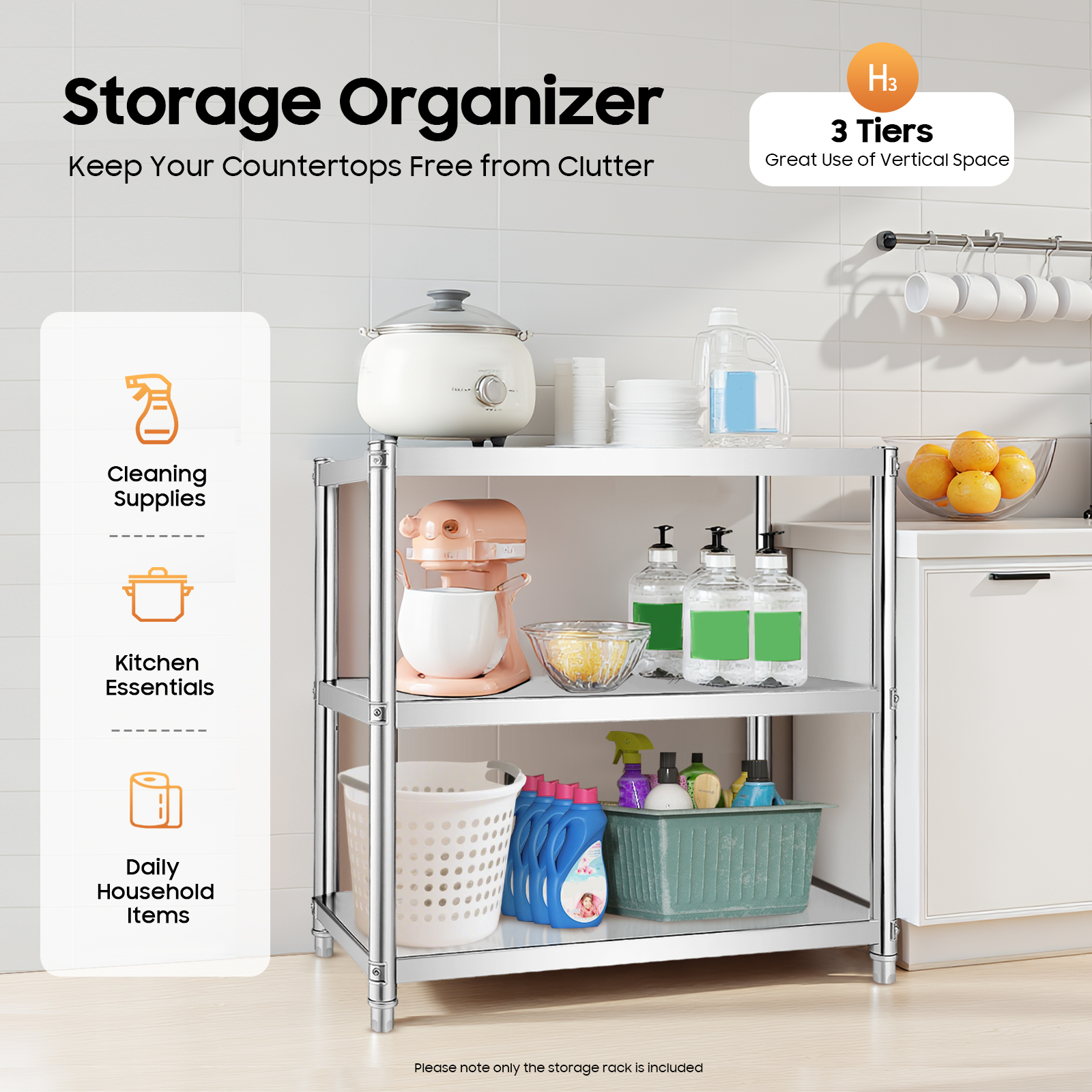 3-Tiers Kitchen Shelf Stainles – обзор и цена Commercial Kitchen Warehouse
