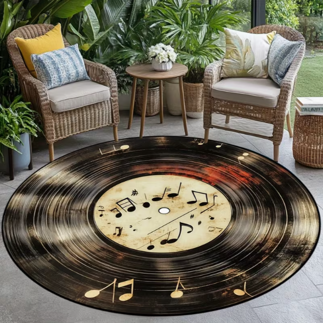 Retro Vinyl Record Pattern Car – обзор и цена Commercial Kitchen Vinyl Flooring