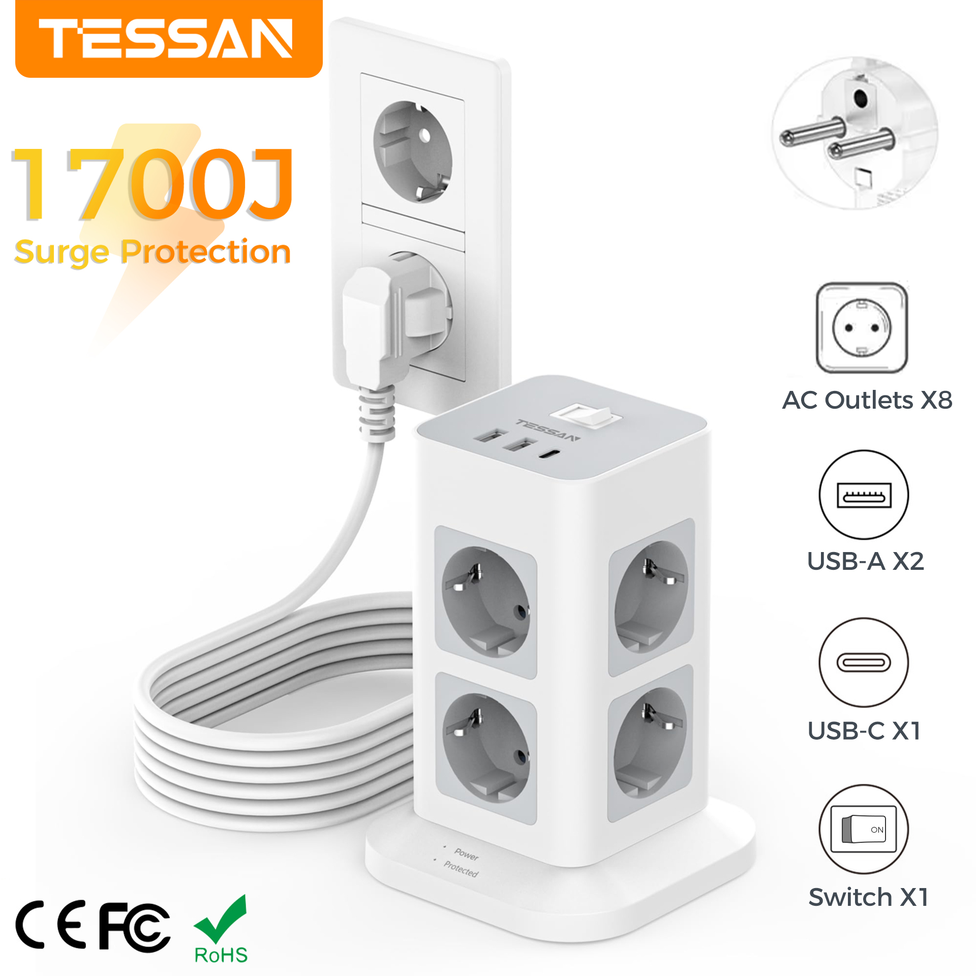 TESSAN Tower Power Strip Multi – обзор и цена Commercial Kitchen Outlets